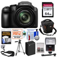 Panasonic Lumix DC-FZ80 4K Wi-Fi Digital Camera with 64GB Card + Case + Flash + Diffuser + Battery + Tripod + Strap + Kit