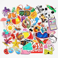 Trendy Aesthetic Laptop Stickers for Water Bottle Notebook Phone Suitcase Kids Teens Girls, Cute Cool Vinyl Waterproof Small Size Stickers Pack 50PCS (Trendy C)