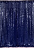 ShinyBeauty Glitter Navy Blue 4FTx8FT Curtains Wedding Ceremony Backdrop 8ft Sequin Panels Sequin Curtain Backdrop-190321E