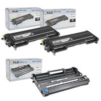 LD Compatible Toner Cartridge & Drum Unit Replacements for Brother TN350 & DR350 (2 Toners, 1 Drum, 3-Pack)