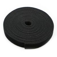 Saisn Reusable Fastening Tape Cable Ties 3/4 Inch Double Side Hook Roll (5 Yard, Black)