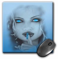 3dRose LLC 8 x 8 x 0.25 Inches Pastel Blue Gothic Lady Mouse Pad (mp_128819_1)