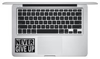 MacBook Sticker Decal - Never give up Square KEYPAD - Matte Black Skins Stickers