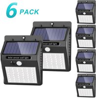 Solar Lights Outdoor [42 LED/3 Working Mode], SEZAC Solar Security Lights Solar Motion Sensor Lights Wireless IP 65 Waterproof Outdoor Lights for Garden Fence Patio Garage (6 Pack)