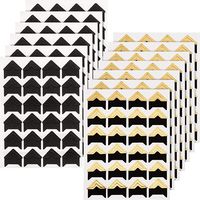 Hotop 312 Pieces Photo Corners Self Adhesive for DIY Scrapbook, Picture Album, Personal Journal, Dairy More (Gold and Black)