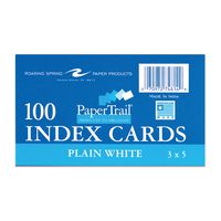 Roaring Spring Index Cards, 3"x5", 100 sheets of White 100# Index Per Pack, Unruled