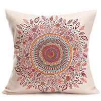 Bokeley Pillow Case, Flax Square Bohemian Pattern Decorative Throw Pillow Case Bed Home Decor Car Sofa Waist Cushion Cover (F)