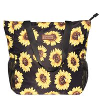 Original Floral Water Resistant Large Tote Bag Shoulder Bag for Gym Beach Travel Daily Bags Upgraded ([N] Sunflower)