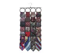 Marcus Mayfield Tie Rack, Closet Organizer, Holds Over 2 Dozen Ties and Scarves (1-Black)