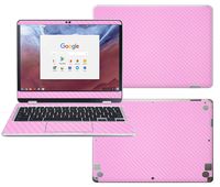 Decalrus - Protective Decal for Samsung ChromeBook Plus XE513C24, Pro XE510C24 (12.3" Screen) Laptop Pink Carbon Fiber Skin Decal wrap CFsamsungChrmbkPlus12Pink