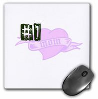 3dRose LLC 8 x 8 x 0.25 Inches Mouse Pad, 1 Mom Heart of Love Mothers Day (mp_29379_1)
