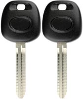 KeylessOption Blank Car Ignition Transponder Chip Master Key Blade for Toyota H Chip (Pack of 2)