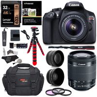 Canon T6 Digital Rebel SLR Camera Kit with EF-S 18-55mm f/3.5-5.6 is II Lens, 32GB Memory Card, Camera Bag and Premium Accessory Bundle