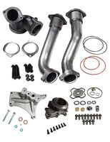BLACKHORSE-RACING Bellowed Turbocharger Up Pipes Turbo Pedestal & Exhaust Housing with Turbo Upgraded 360 Thrust Rebuild Repair Kit Fit 1999.5-2003 Ford 7.3 Powerstroke Diesel