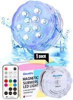 Idealife Magnetic Submersible LED Lights- Remote Controlled AA Battery Operated WRGB Colorful Waterproof Light Underwater Spa Hot Tub Pond Pool Lights Mood Night Light Timer Home Party Decor Lights