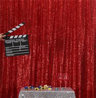 Eternal Beauty Red Sequin Wedding Backdrop Photography Background Party Curtain, 6Ft X 6Ft
