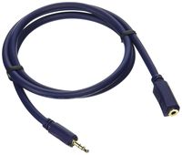 C2G 40607 Velocity 3.5mm M/F Stereo Audio Extension Cable, Blue (3 Feet, 0.91 Meters)