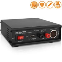 Desktop Bench Power Supply, AC-to-DC Power Converter with USB Charge and Vehicle Cigarette Lighter Socket (12 Amp)