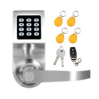 Colosus NDL302 Keyless Electronic Digital Smart Door Lock, Keypad - Smartcode Security, Grant & Control Access for Home, Office (Silver - 4 Key Fobs)