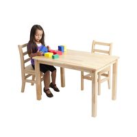 ECR4Kids Deluxe Hardwood Activity Play Table for Kids, Solid Wood Childrens Table for Playroom/Daycare/Preschool, 30 x 48 Inch Rectangle, Natural Finish