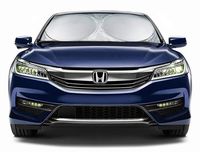 Magnelex Windshield Sunshade with Bonus Steering Wheel Sun Shade. 210T Reflective Polyester Blocks Heat and Sun. Foldable Sun Shield Keeps Your Vehicle Cool (Medium 59 x 31 in)