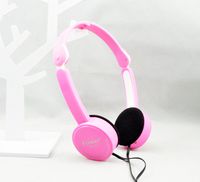 GONGYU Fashion Kids Foldable Portable Headphones Travel Game Headset Children Foldable Wired Headphones Portable 3.5mm Earphone with Wire Control Microphone for MP3 MP4 Computer(FE111 Pink)