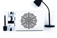 Laptop Stickers MacBook Decal - Removable Vinyl - Mandala Decal Skin for Apple MacBook Air Pro 13 15 inch Mac Retina - Best Decorative Sticker by Artsybb (Black)