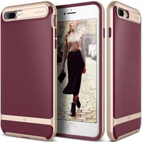 Caseology Wavelength for Apple iPhone 8 Plus Case (2017) / for iPhone 7 Plus Case (2016) - Stylish Grip Design - Burgundy