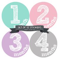 Months in Motion Baby Monthly Stickers - Baby Milestone Stickers - Newborn Girl Stickers - Month Stickers for Baby Girl - Baby Girl Stickers - Newborn Monthly Milestone Stickers - Belly Stickers