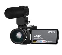 Ordro AE8 Video Camera 4k Camcorder 1080P 60FPS Digital Zoom 3.0" IPS,Infrared Night Vision,Microphone,Wide Angle Lens,2 Batteries