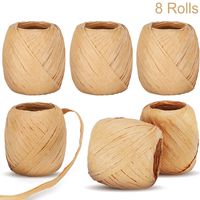 Blulu 8 Rolls Raffia Paper Ribbons Packing Paper Twine Raffia Packing Rope for Holiday Gift DIY Craft Decoration by 175 Yards(Color Set 3)