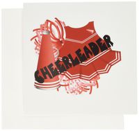 3dRose Set of 12 Greeting Cards, Red/Black Cheerleader Outfit Cartoon (gc_165480_2)