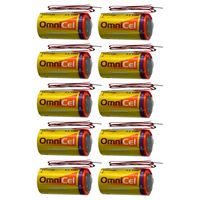 10x OmniCel ER26500 3.6V 8.5Ah Size C Lithium Battery with Wire Leads For OBU Tollgate Reading Device, Security Alarm, Computer Remote Sensors,Tracking Buoys, ARGOS, Automatic Meter system