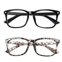 Blue Light Blocking Glasses computer reading For Sleep Better, Reduce Eyestrain & Fatigue When Gaming, Tablet/Phone Reading (2 Pack (Leopard and Black))
