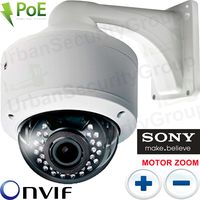 Urban Security Group 2MP 1080P 30FPS Full HD IP PoE Dome Camera : Motorized 2.8-12mm Auto-Focus Lens, 100ft IR LEDs, IR-Cut, ONVIF, WDR, Weatherproof, Motion Detection : Pro Grade