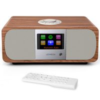 LEMEGA M3+ Smart Music System with Wireless Internet Radio, FM Radio, Bluetooth, Spotify, WIFI, 2.1 Channel Stereo Speaker, USB MP3, Headphone-out, AUX-in, Alarms, Clocks,App & Remote Control (Walnut)