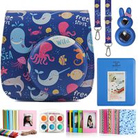 CAIUL Compatible Mini 9 Camera Case Bundle with Album, Filters Other Accessories for Fujifilm Instax Mini 9 8 8+ (Ocean)