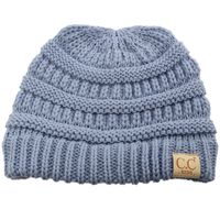 Kids Ages 2-7 Warm Chunky Thick Stretchy Knit Slouch Beanie Skull Hat Denim