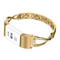 Wearlizer Replacement for Fitbit Charge 2 Bands for Women Metal Bangle/Bracelet/Assesories/Straps/Wrist Band for Fitbit Charge hr 2 Women Small Large (Gold 1)