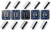 Stargazer SMD to DIP Breakout for SOIC-16, TSSOP-16, MSOP-16, and VSOP-16 with Gold Plated Headers [5 Pack]