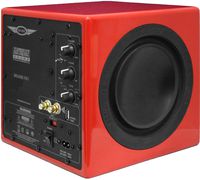 Earthquake Sound MiniMe-P63 Compact 6.5-inch Powered Subwoofer with Dual Passive Radiators, Red