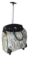 Trendy Flyer Computer/Laptop Rolling Bag 4 Wheel Case Paisley Blue