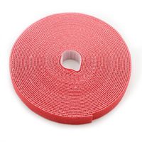 Saisn Reusable Fastening Tape Cable Ties 3/4 Inch Double Side Hook Roll (10 Yard, Red)
