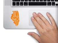 State Name Illinois Keypad Computer Laptop Symbol Decal Family Love Car Truck Sticker Window (Orange)