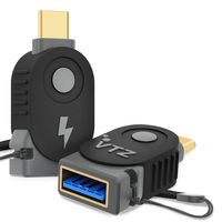 Volutz USB to USB-C Adapter - Thunderbolt 3 to USB, Charge and Sync USB 3.0 Data via OTG to Type-C for MacBook Pro 2016 /MacBook 12-inch, Samsung Galaxy S9 S8 and More USB-C Devices - 2-Pack (Onyx)