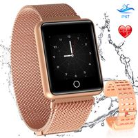 AGPTEK Bluetooth Smartwatch for Women, Bluetooth Fitness Tracker Sport Waterproof Activity Tracker with Heart Rate Monitor Pedometer Sleep Monitor for Android iOS, Champagne Gold