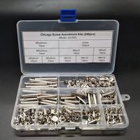 IZTOSS 240PCS Chicago Binding Screws Assorted Kit 9 Sizes Stud Screw Posts Rivet Chicago Button for DIY Leather Decoration Bookbinding