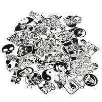 CHNLML Laptop Stickers Black and White 100pcs Variety Vinyl Car Sticker Motorcycle Bicycle Luggage Decal Graffiti Patches Skateboard Cool Stickers for Laptop