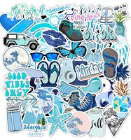 EXTREE VSCO Stickers for Hydro Flask,50 pcs Blue Waterproof Water Bottle Stickers, Laptop, Luggage, Skateboard, Guitar, Cute Vinyl Trendy Aesthetic Stickers for Girls, Kids,Teens(Blue)