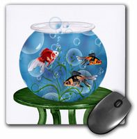 3dRose 8 x 8 x 0.25 Inches Mouse Pad, Goldfish in A Bowl on A Small Table for Persian New Year (mp_101832_1)